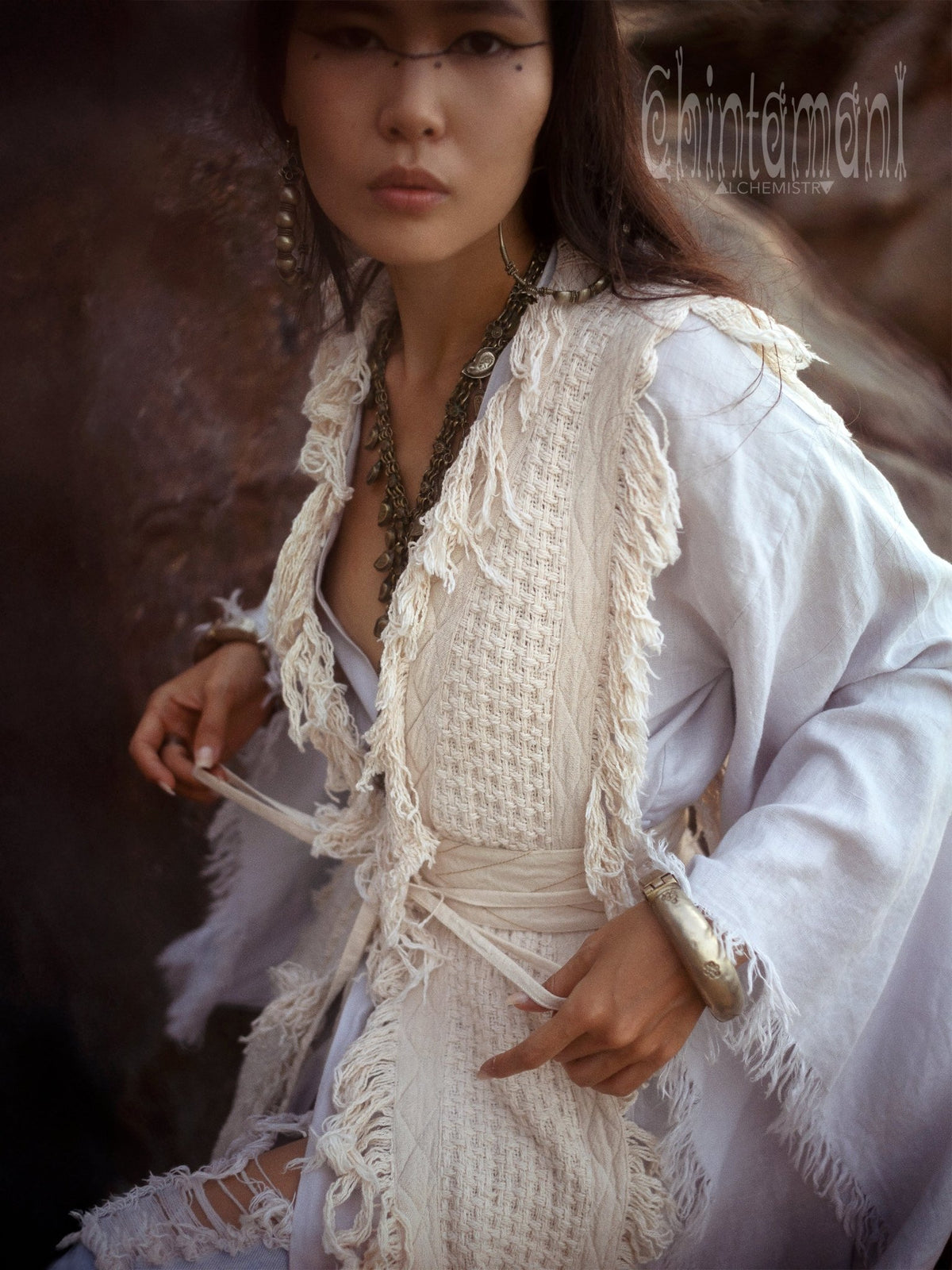Boho Canvas Vest - ChintamaniAlchemi