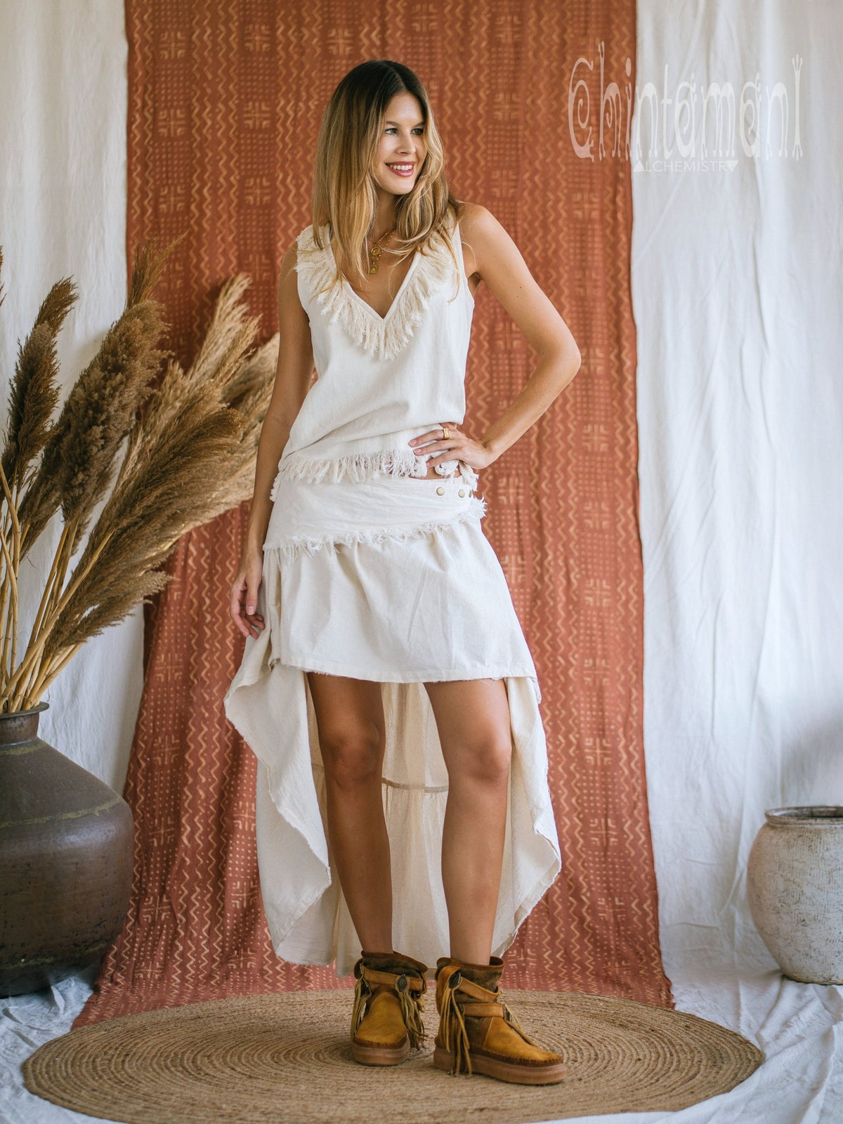 Cotton Jacquard Top / Off White - ChintamaniAlchemi