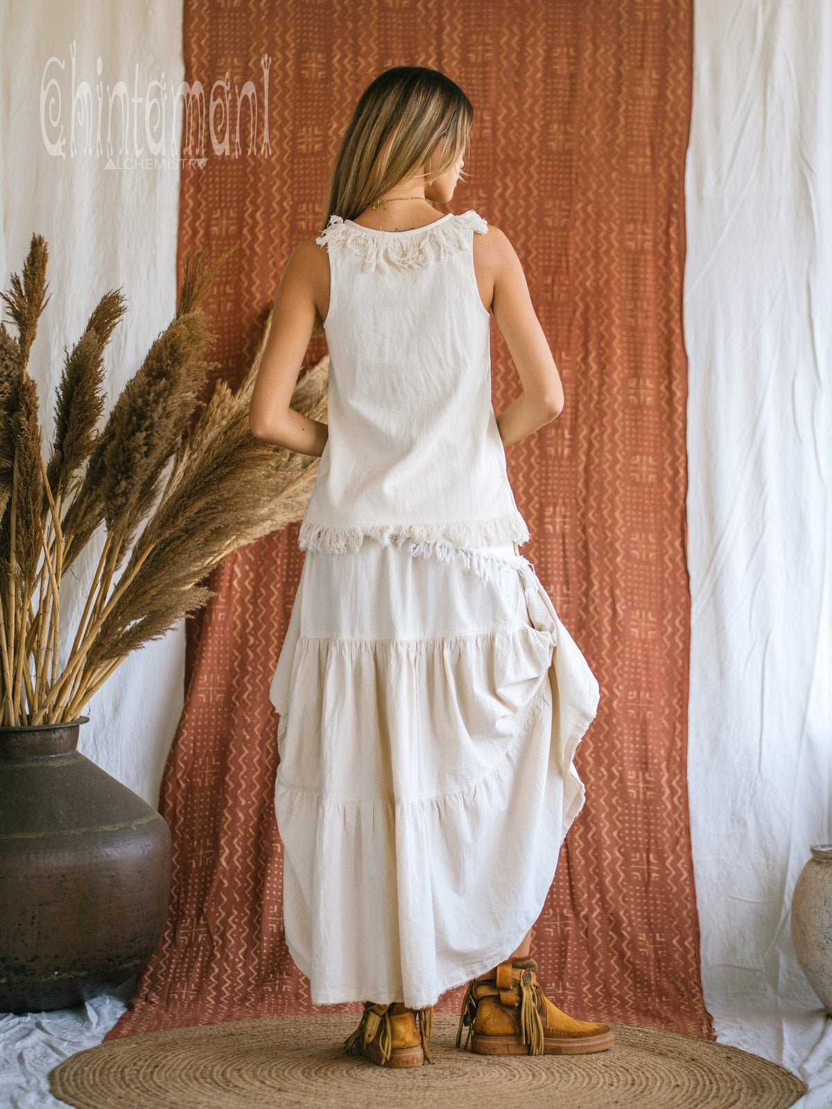 Cotton Jacquard Top / Off White - ChintamaniAlchemi