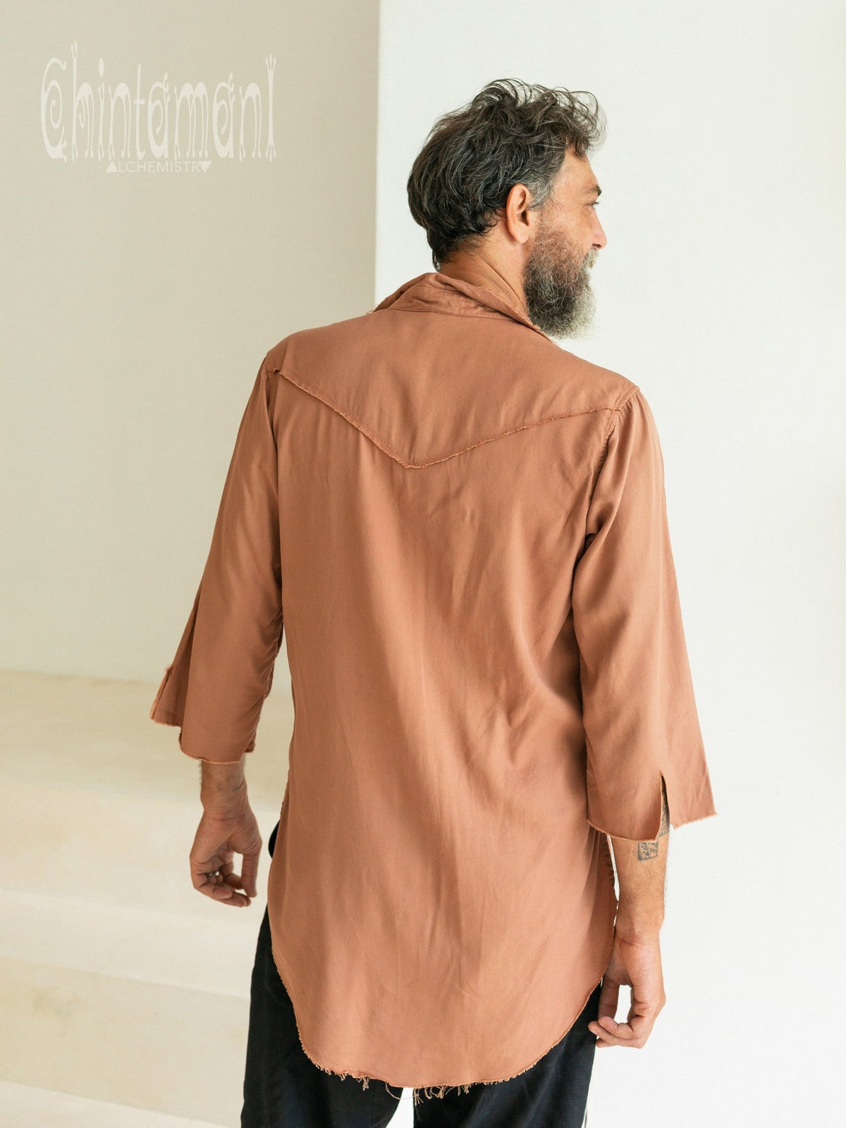 Cotton Men&#39;s Shirt / Dusty Pink - ChintamaniAlchemi