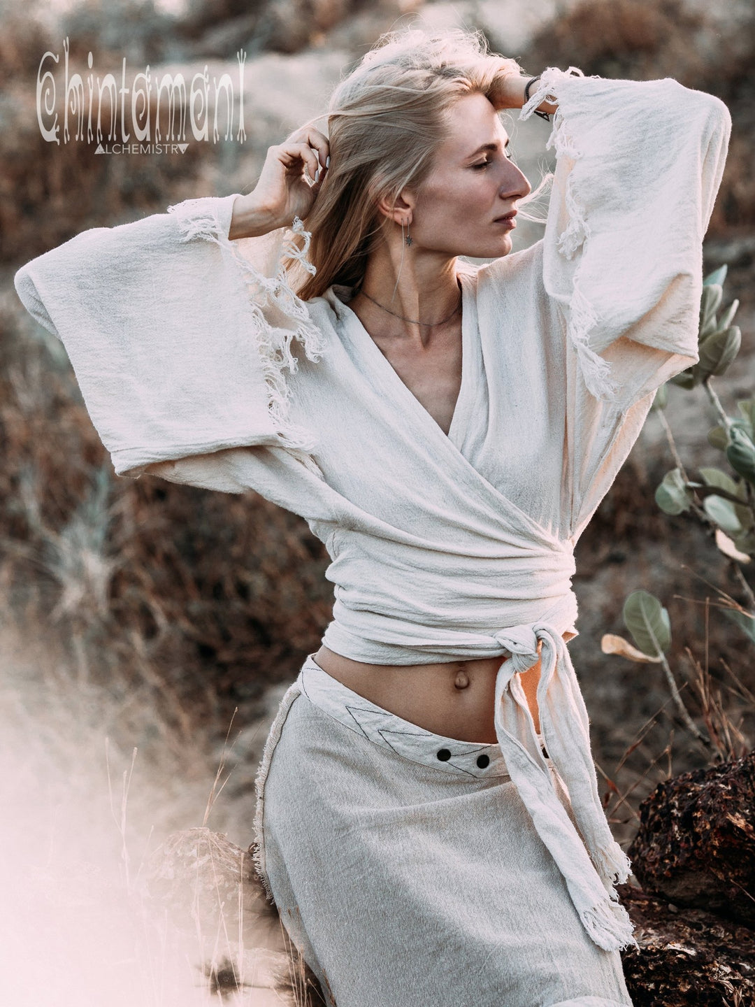 Cotton Wrap Top / Off White - ChintamaniAlchemi
