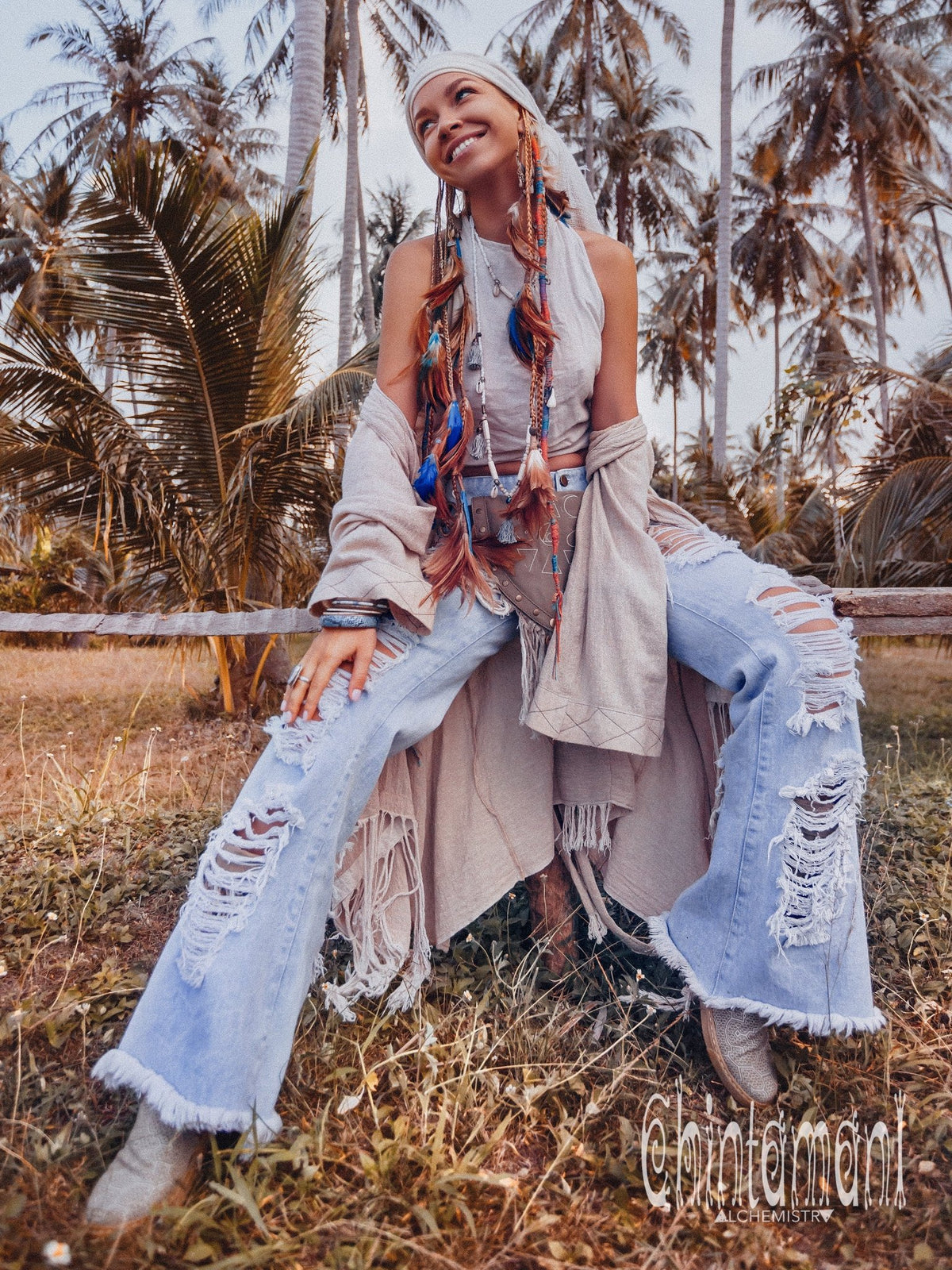 Flared Denim Pants / Blue - ChintamaniAlchemi