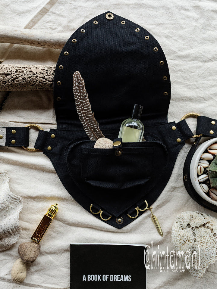 Flower Waist Bag / Black - ChintamaniAlchemi