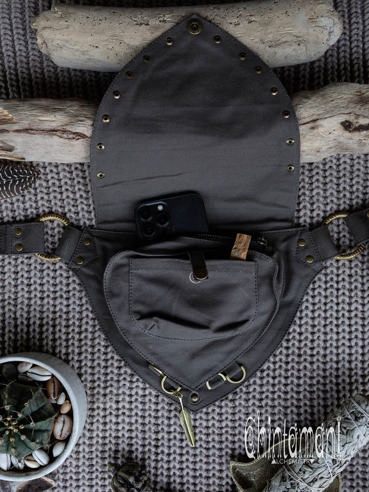 Flower Waist Bag / Grey - ChintamaniAlchemi