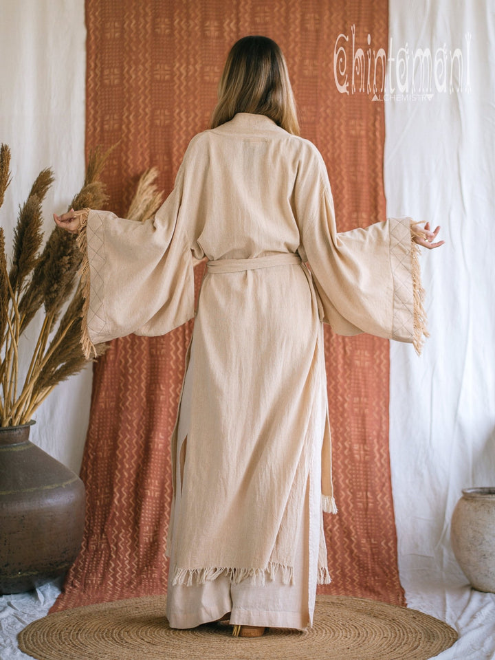 Fringed Kimono / Beige - ChintamaniAlchemi