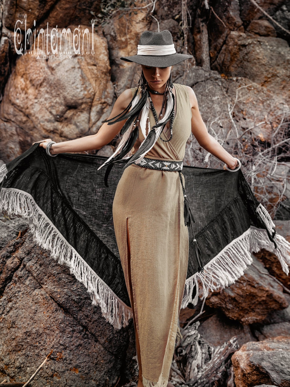 Goan Wrap Dress / Beige - ChintamaniAlchemi