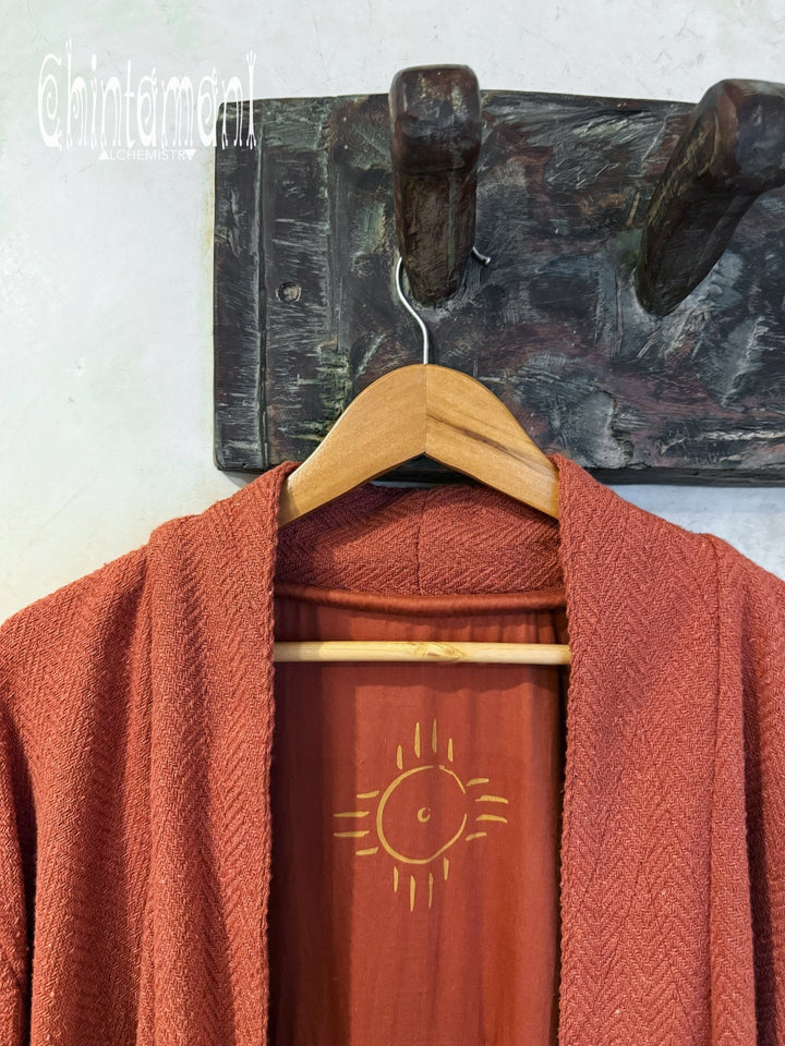 Handwoven Nomad Kimono / Red Ochre - ChintamaniAlchemi