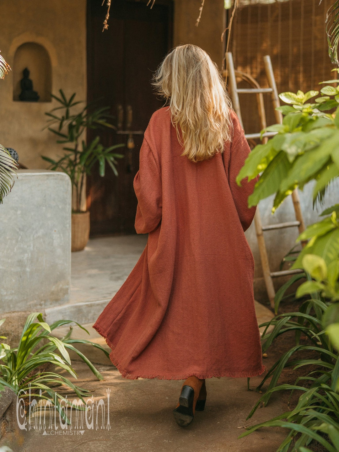 Handwoven Nomad Kimono / Red Ochre - ChintamaniAlchemi