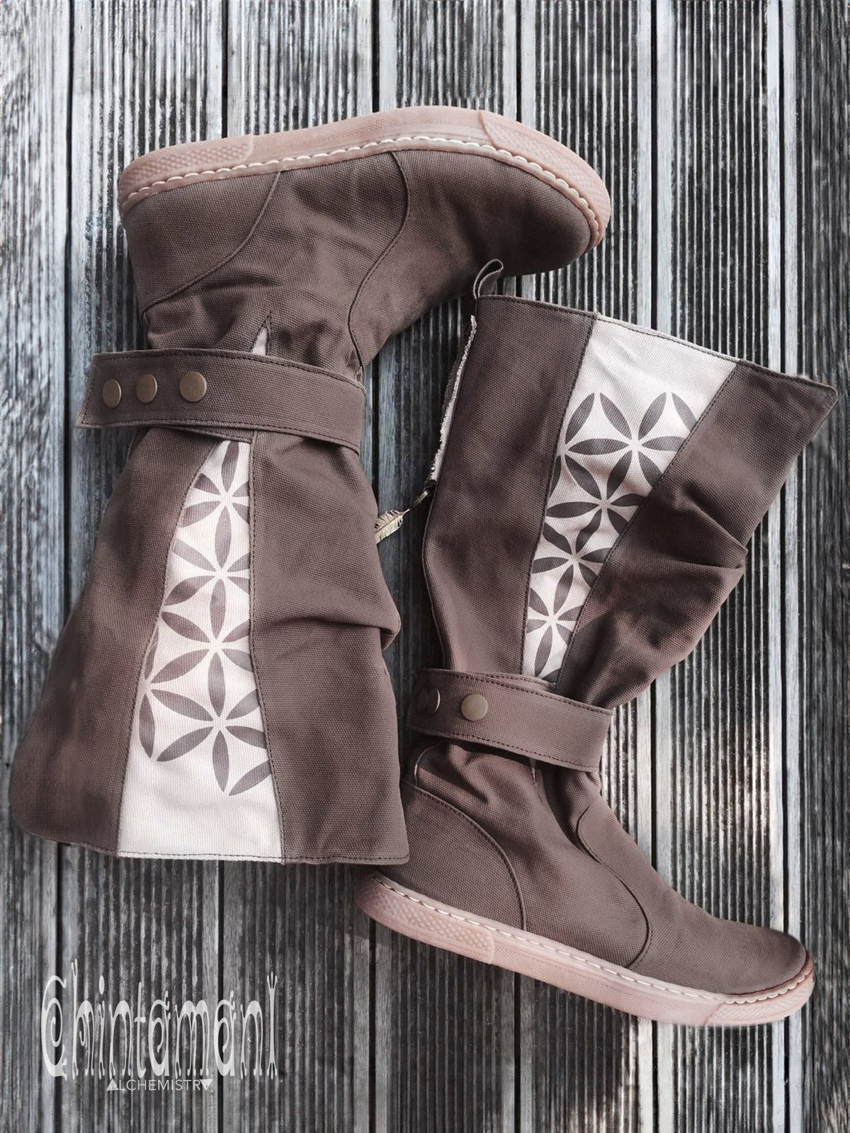 High Flower Boots / Brown - ChintamaniAlchemi