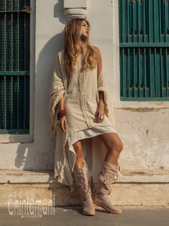 High Low Cotton Dress / Off White - ChintamaniAlchemi