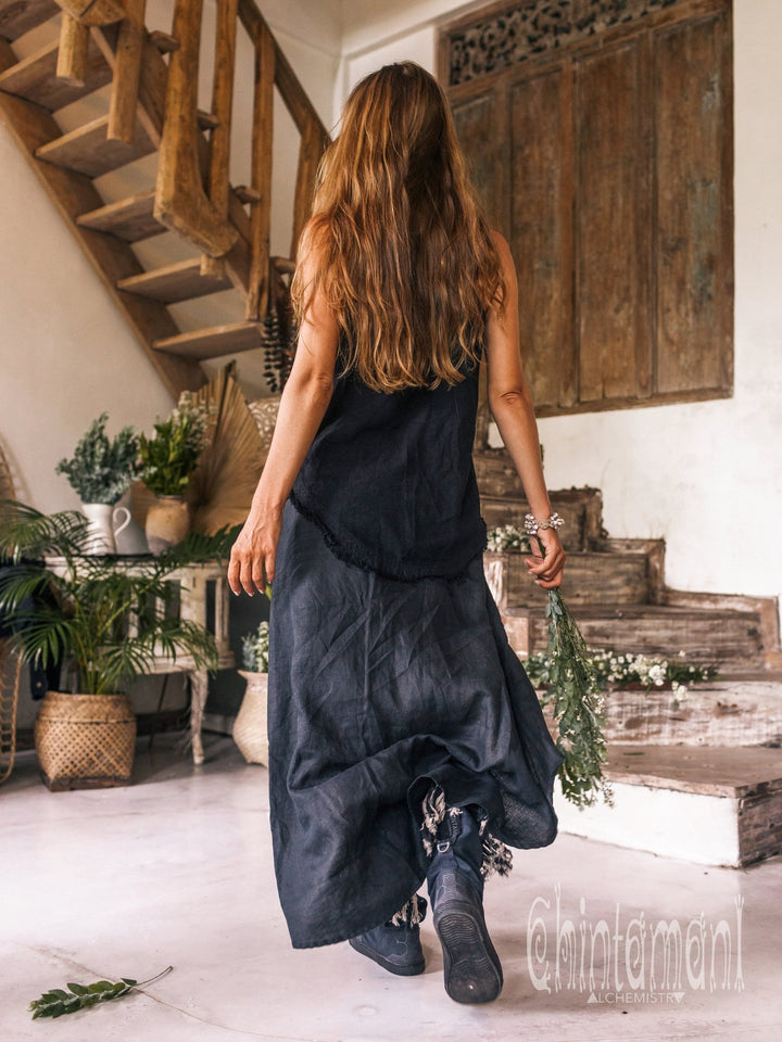 Linen Rayon Top / Black - ChintamaniAlchemi