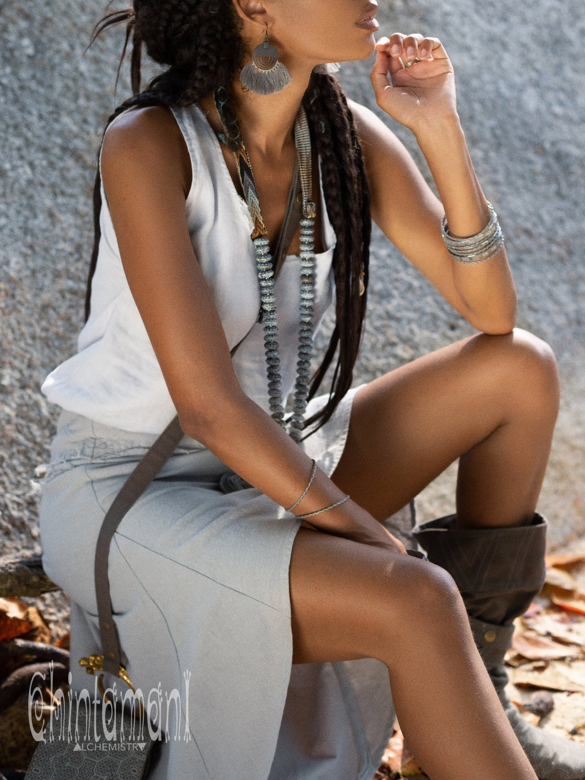 Linen Tank Top / White - ChintamaniAlchemi