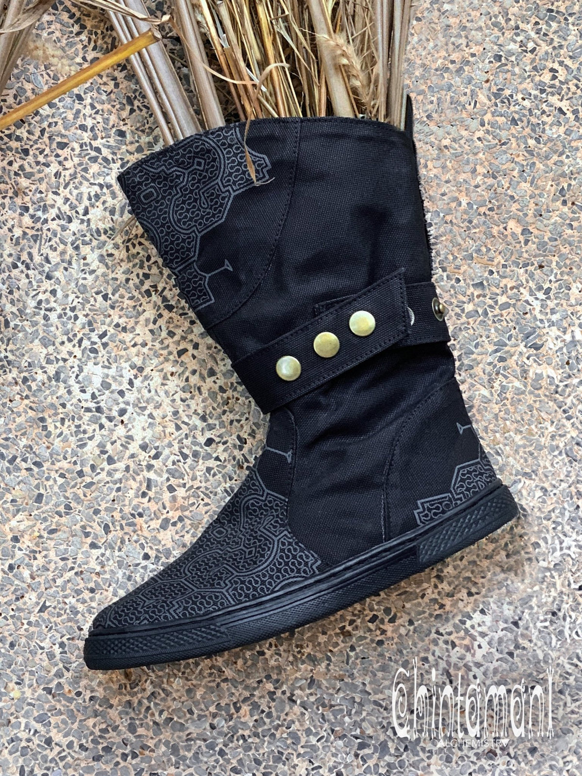 Medium Tribal Boots / Black - ChintamaniAlchemi