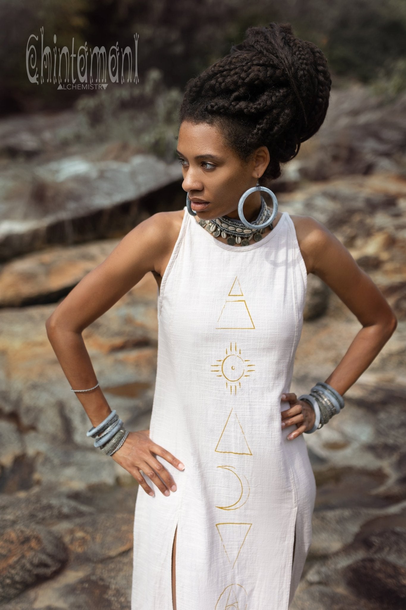 Organic Alchemy Dress / Gray - ChintamaniAlchemi M Organic Alchemy Dress / Gray - ChintamaniAlchemi M