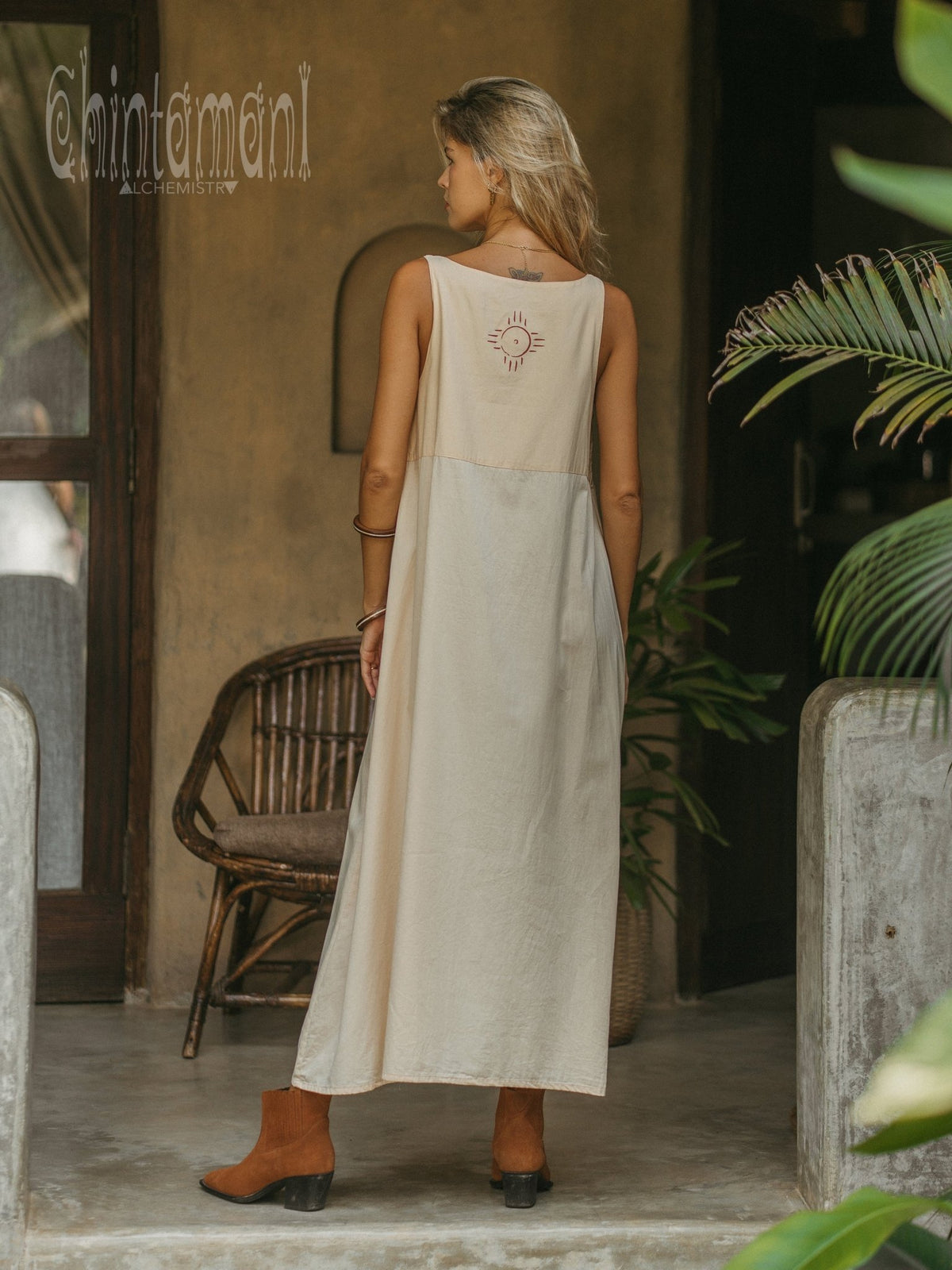 Organic Satin Maxi Dress / Ivory - ChintamaniAlchemi