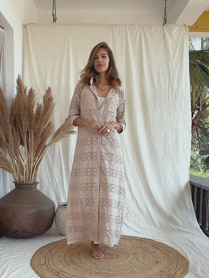 Organic Shirt Dress / Beige