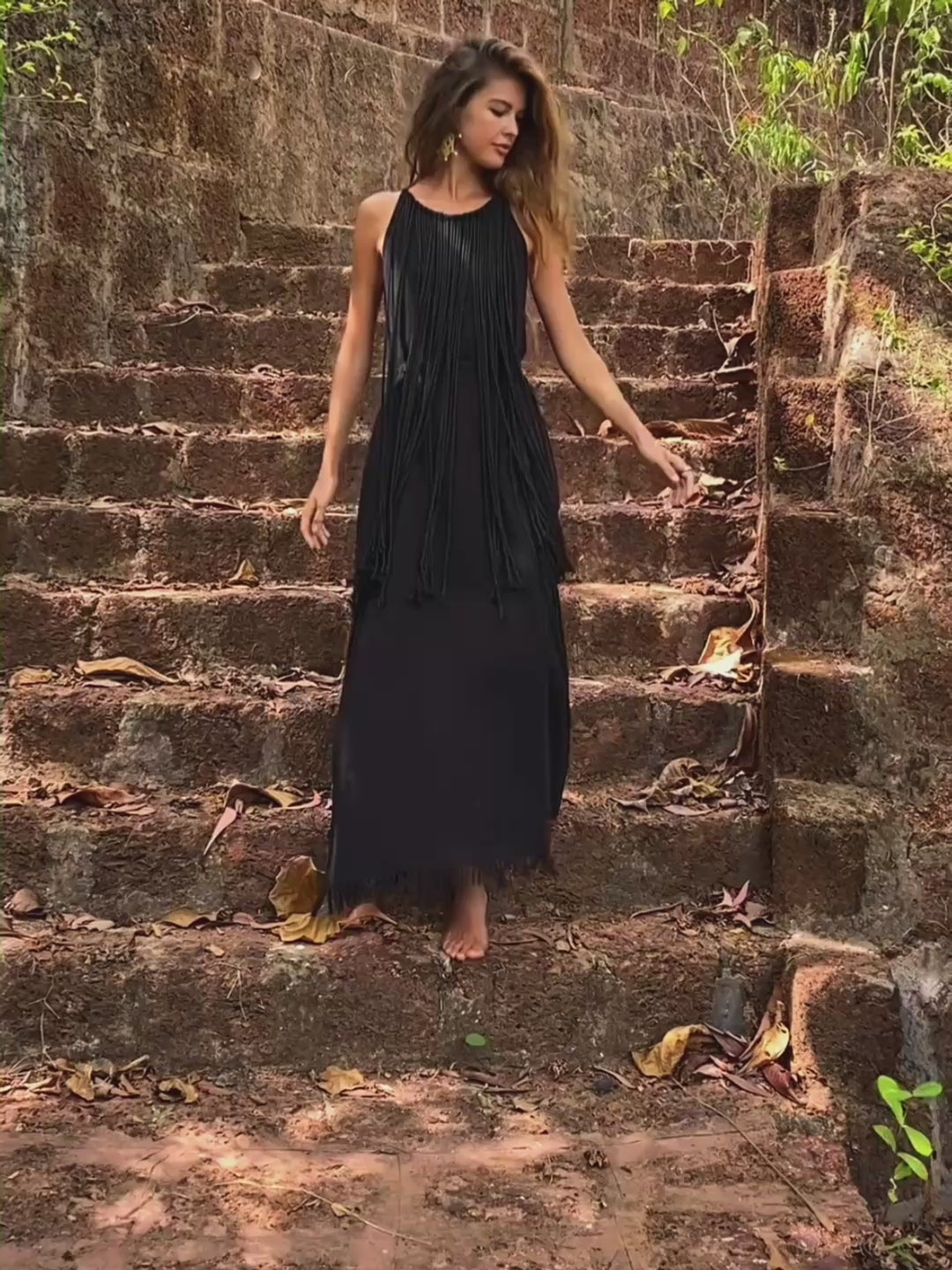 Rope Collar Dress / Black