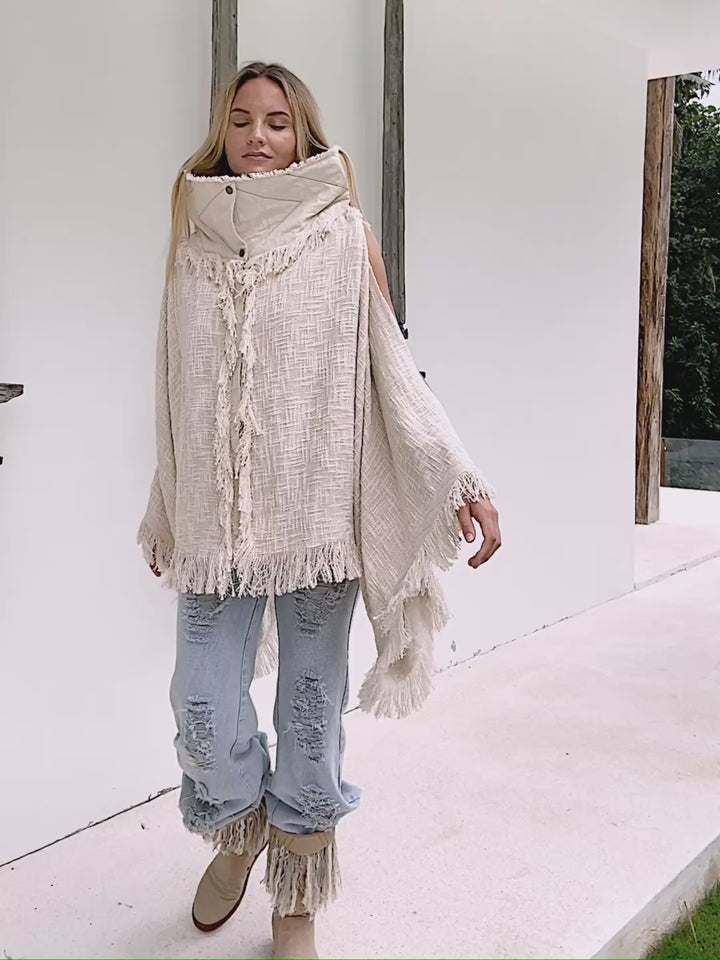High Neck Cotton Jacket / Off White