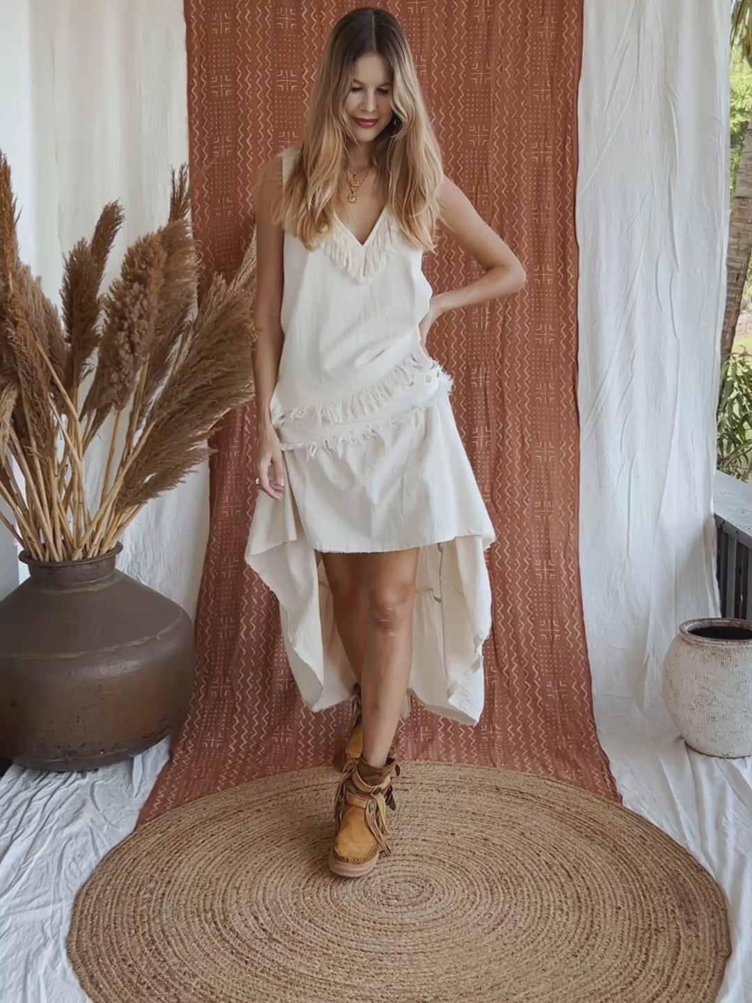 Transformer Fringe Skirt / Off White