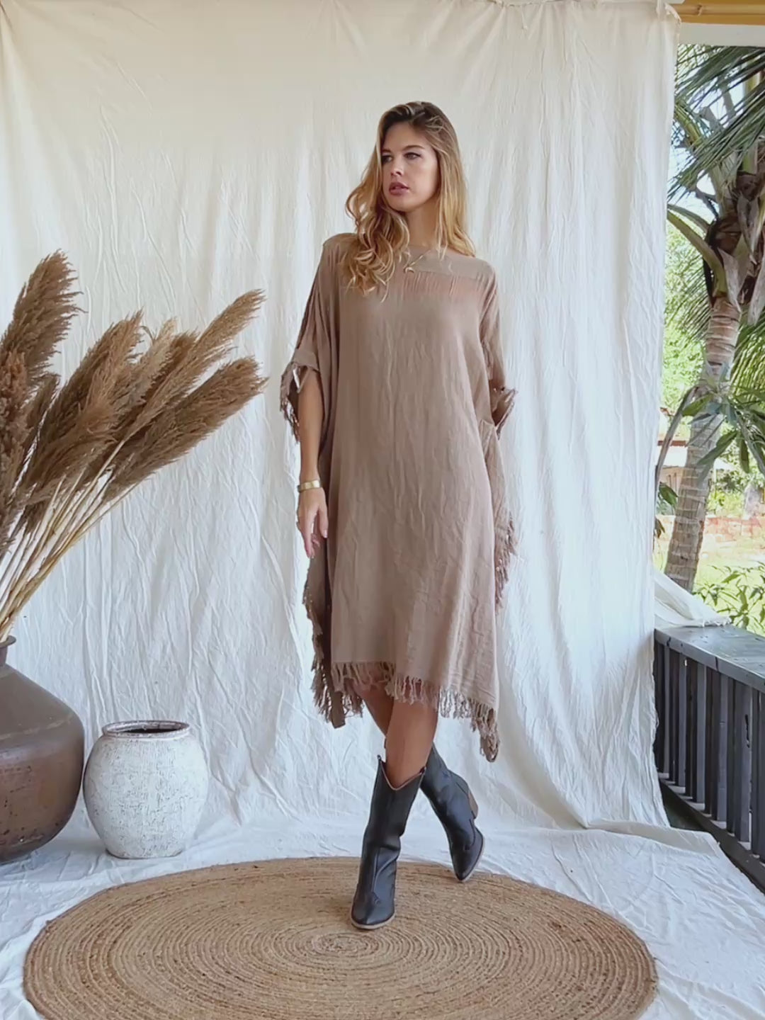 Beach Poncho Dress / Coffee
