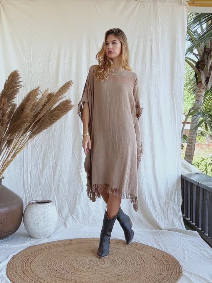 Beach Poncho Dress / Coffee
