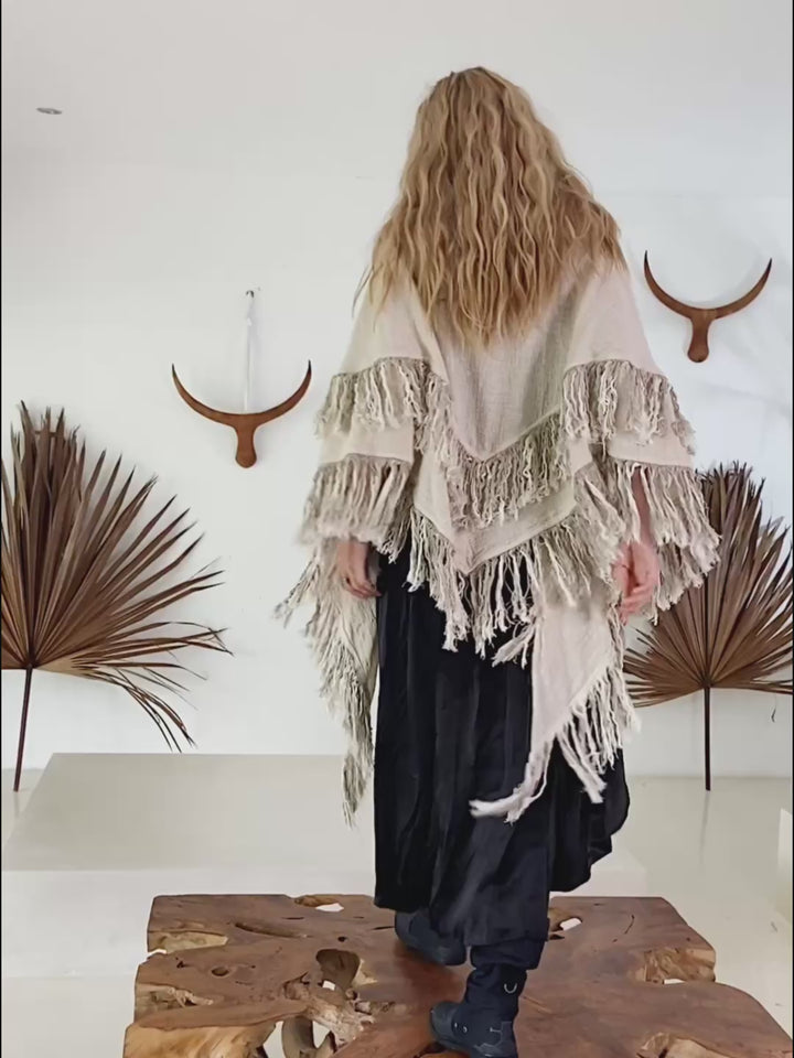Fringe Boho Shawl / Off White