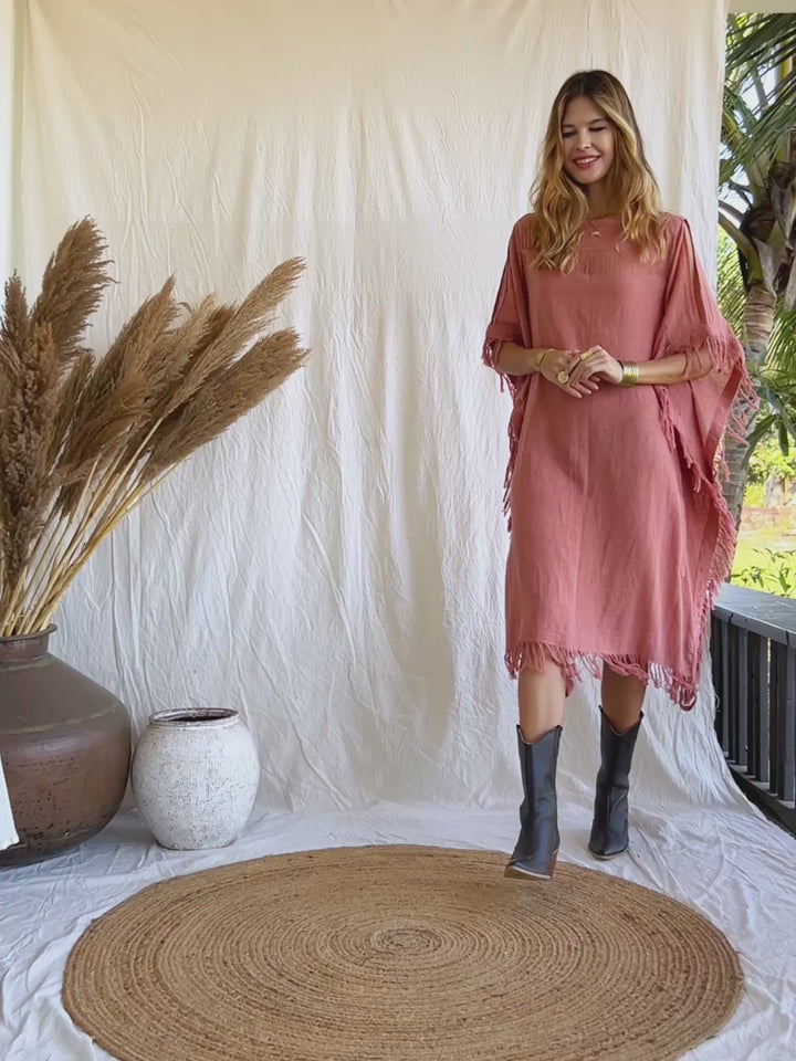 Beach Poncho Dress / Soft Pink