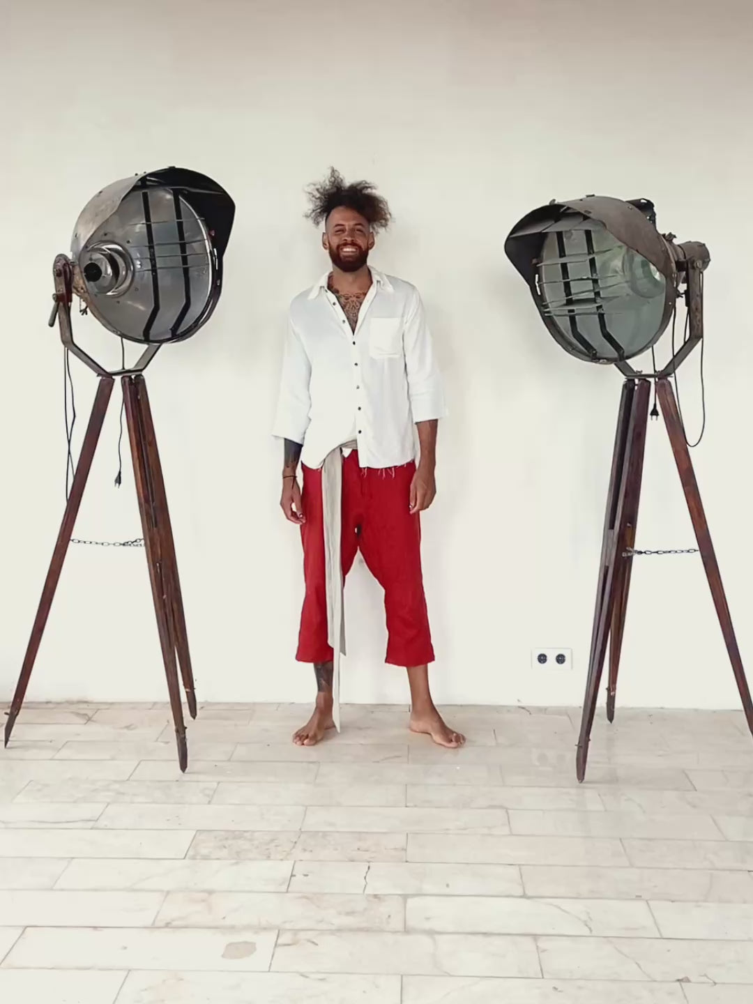 Linen Short Pants / Red Ochre