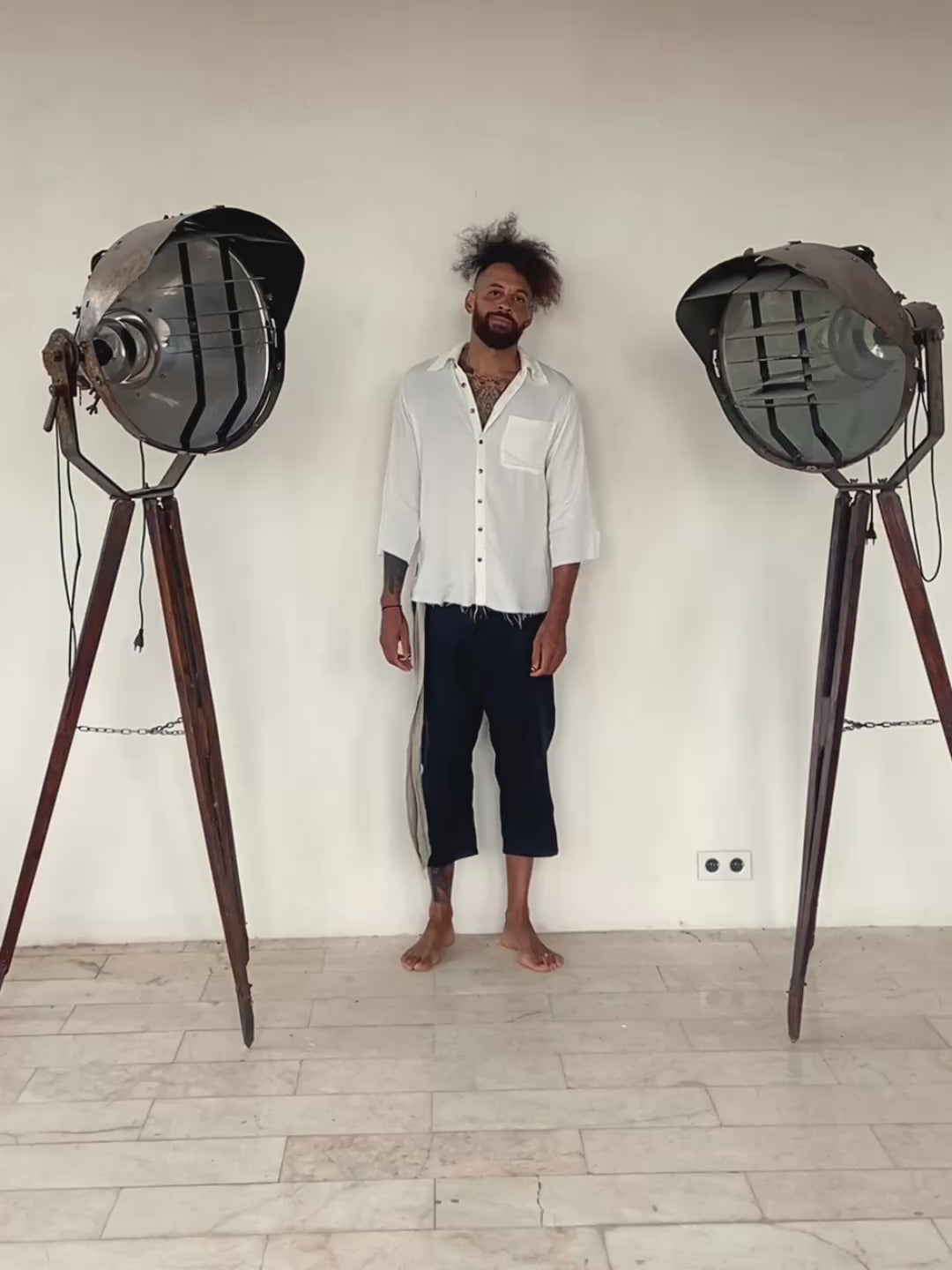 Linen Short Pants / Black