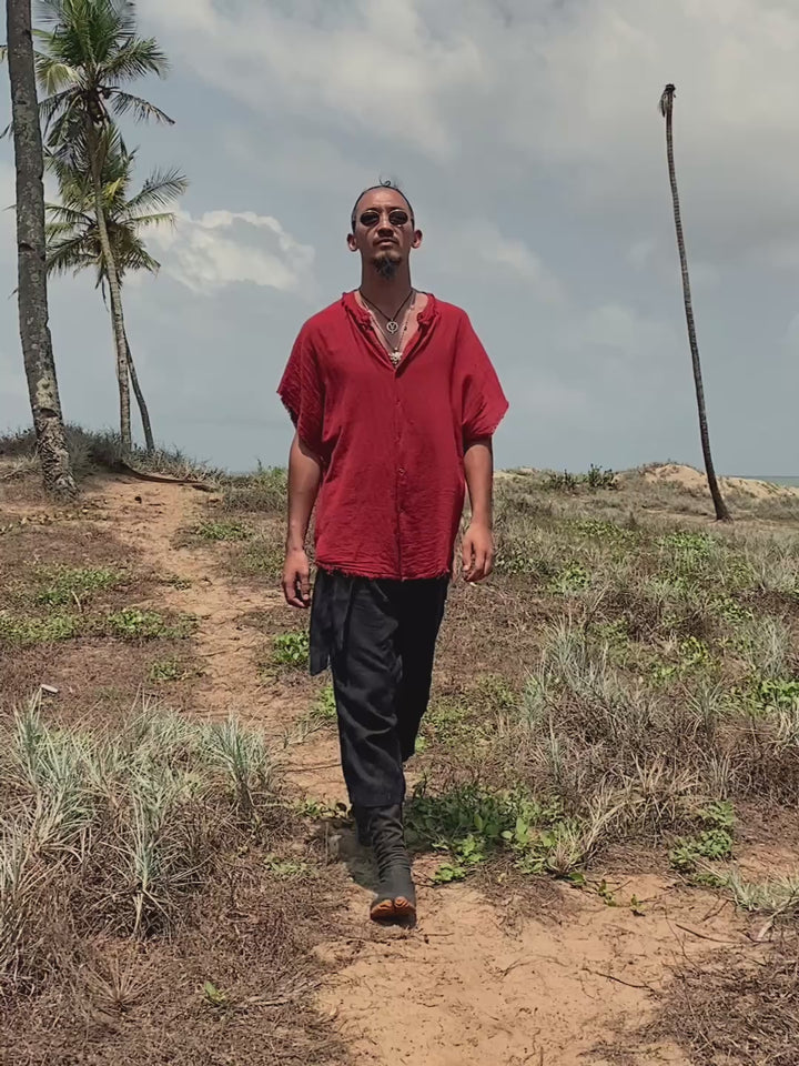 Raw Cotton Shirt / Red Ochre