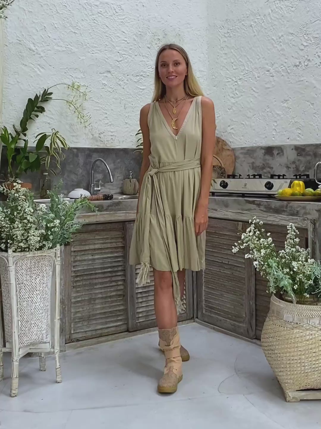 Alma Midi Dress / Sage
