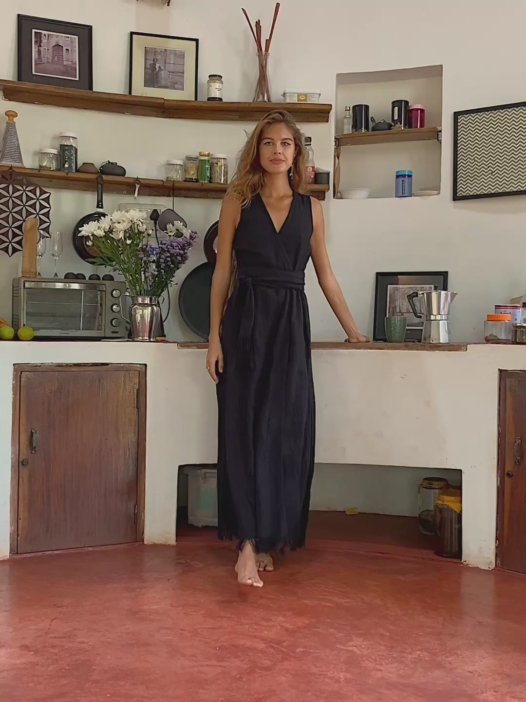 Goan Wrap Dress / Black
