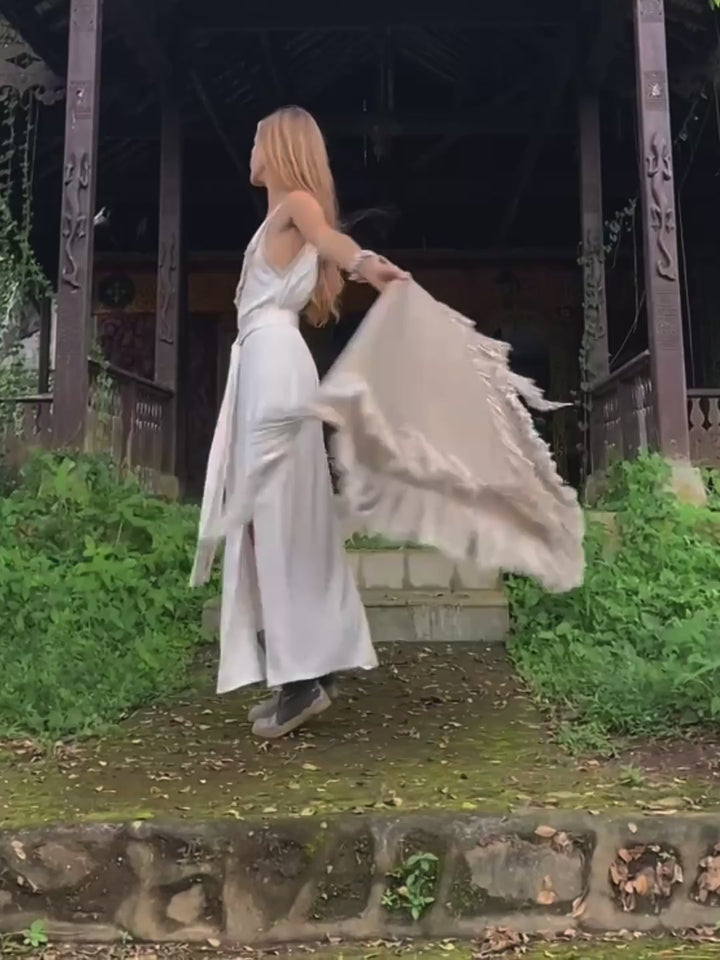 Boho Fringed Dress / Off White