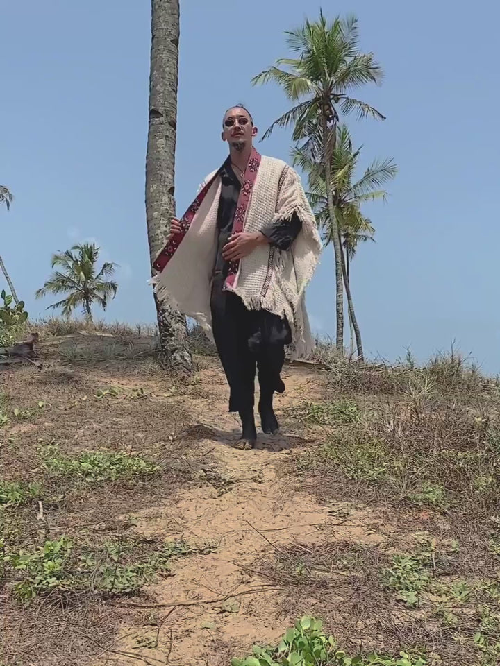 Short Berber Poncho / Hemp