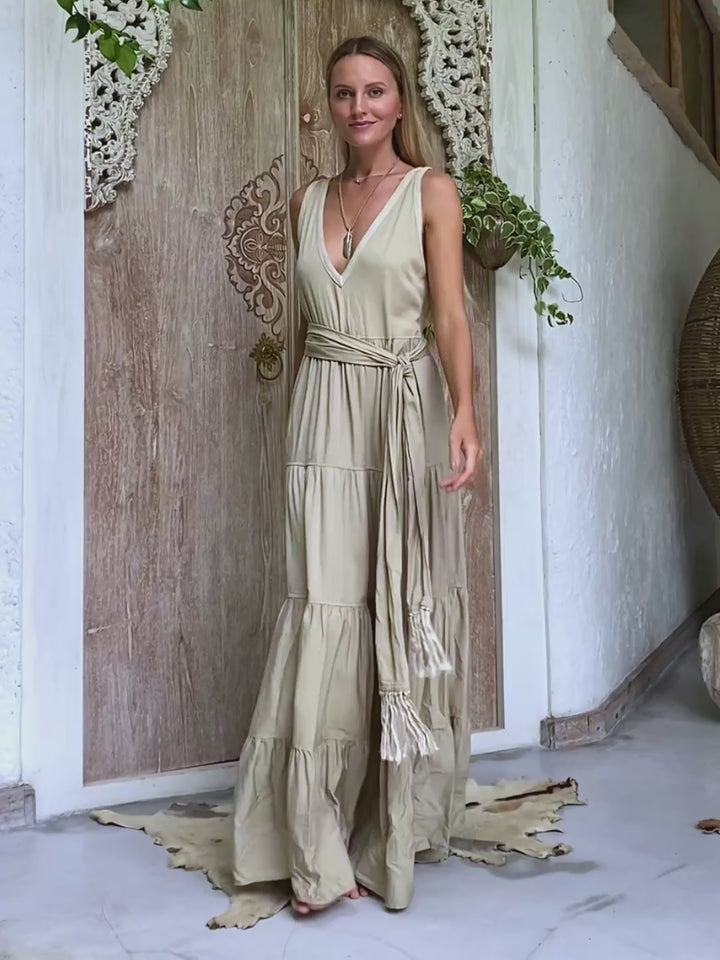 Maxi Tiered Dress / Sage Green