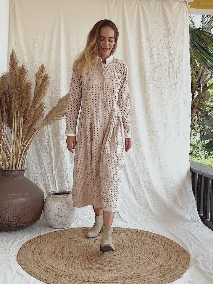 Organic Midi Dress / Beige