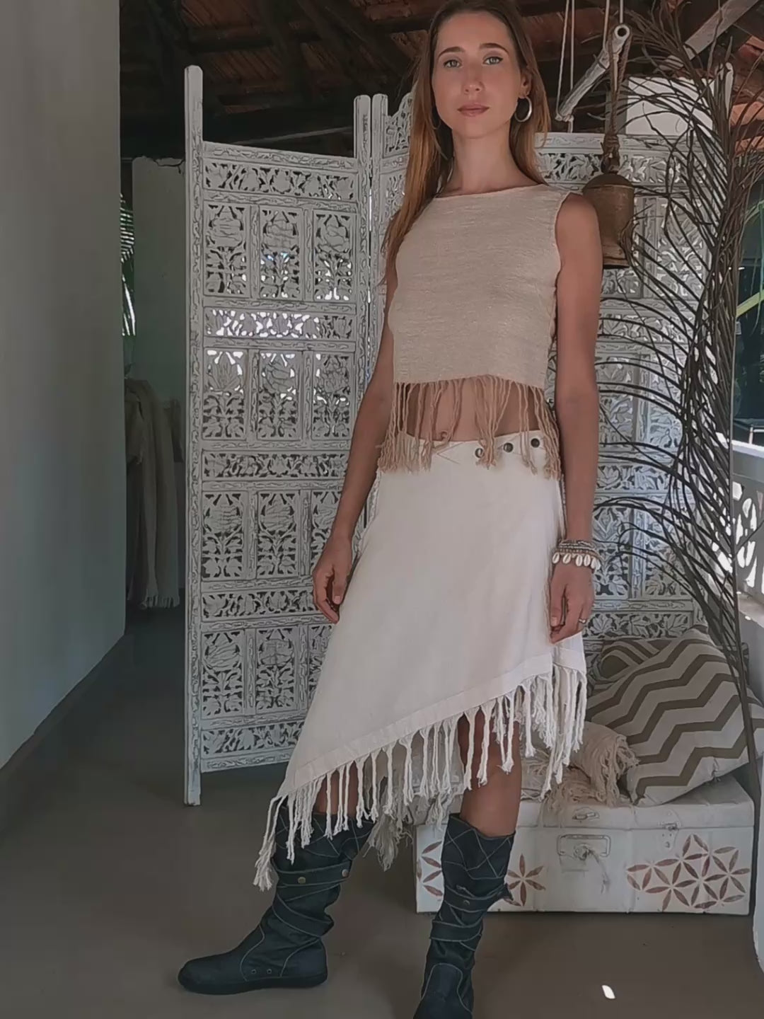 Cotton Wrap Skirt / Off White