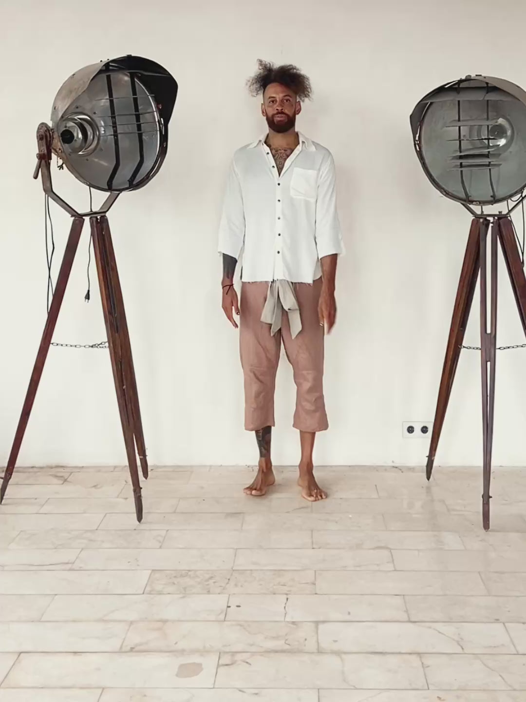 Linen Short Pants / Dusty Pink