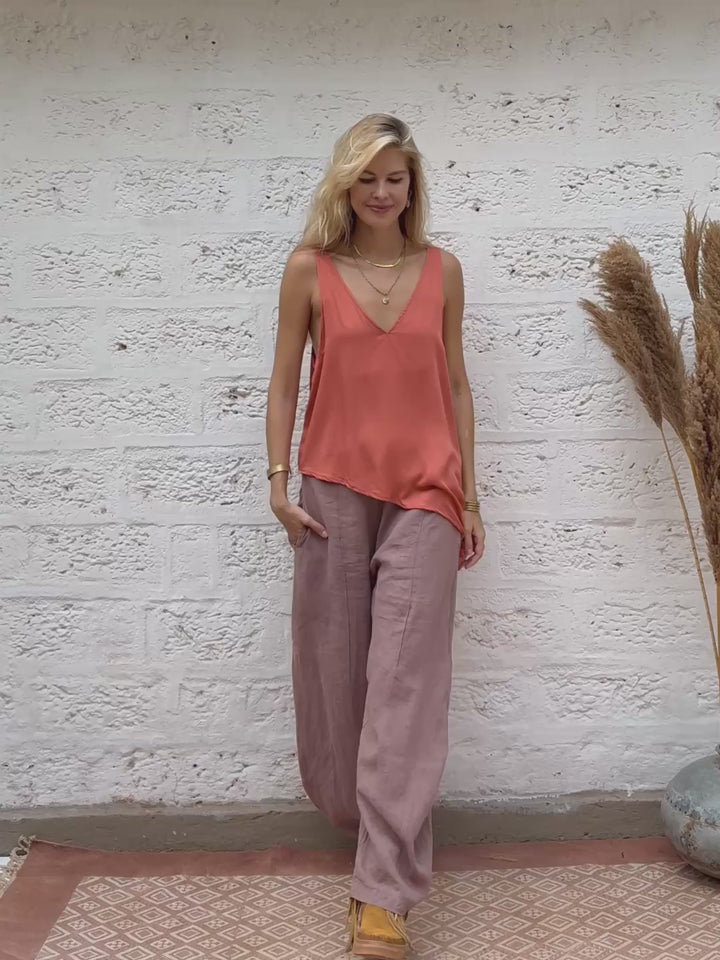 Ahimsa Silk Top / Terracota