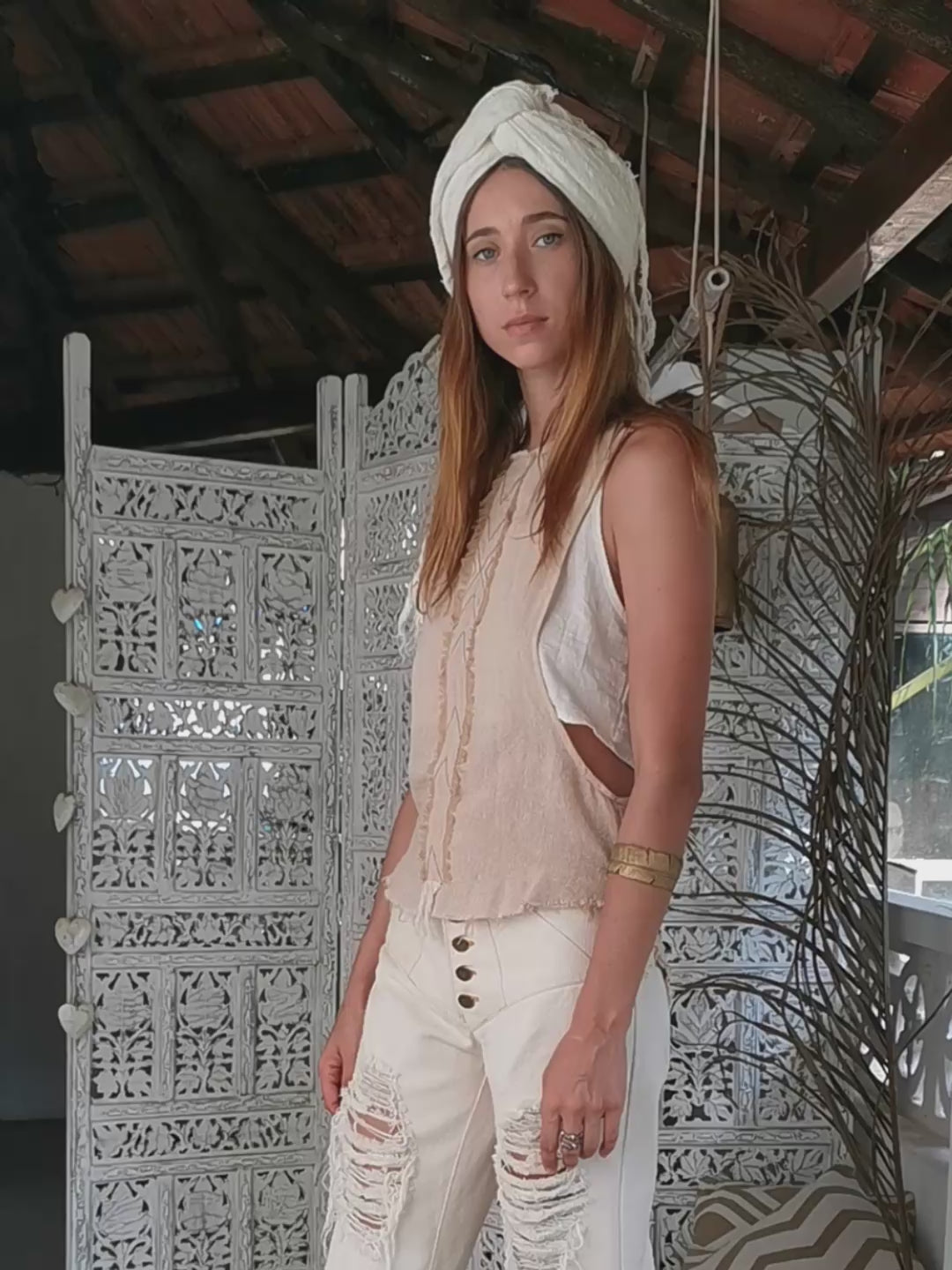 Open Sides Top / Beige