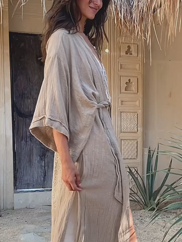 Raw Printed Kimono / Sage
