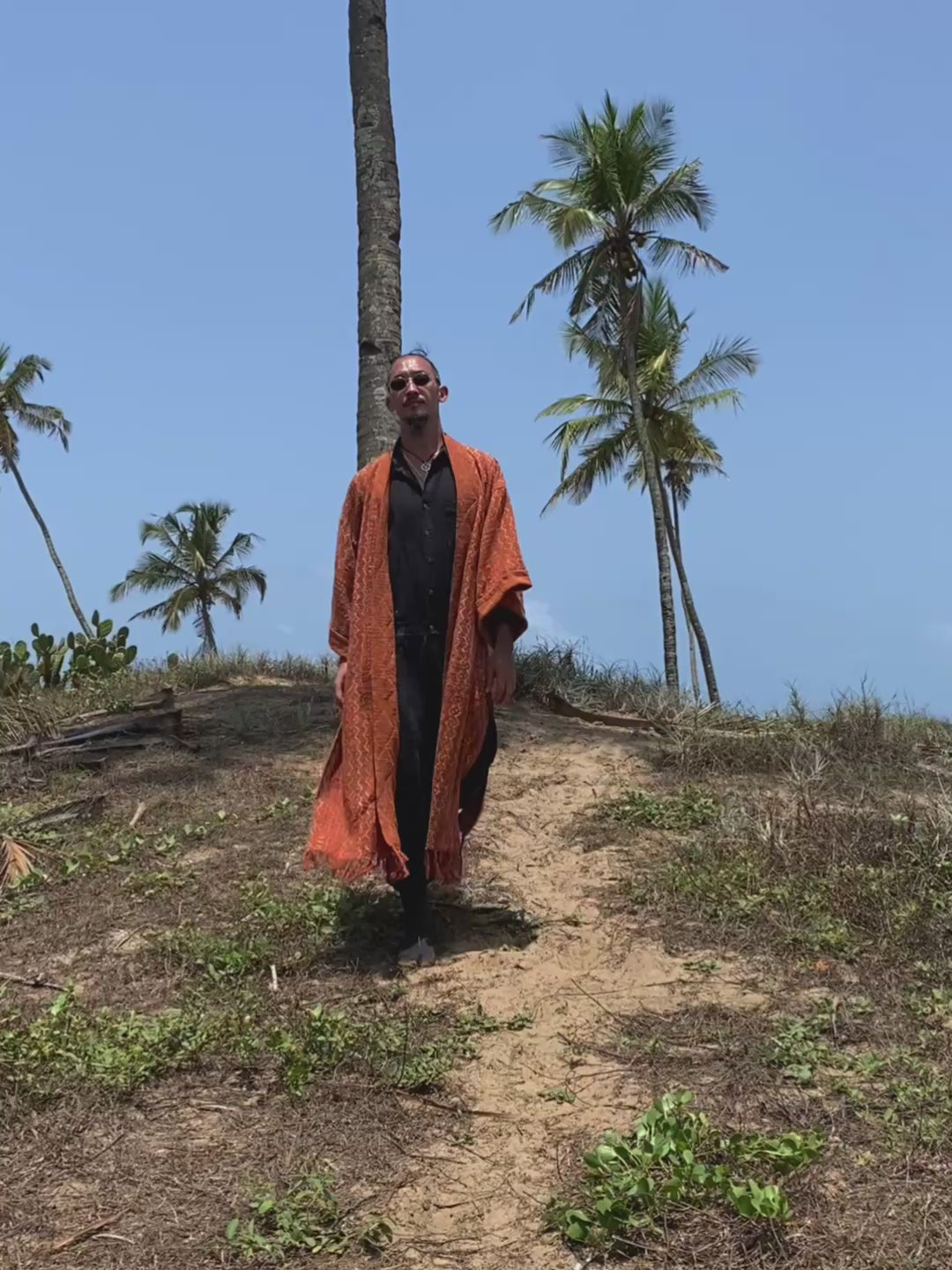 Block Print Robe / Rust