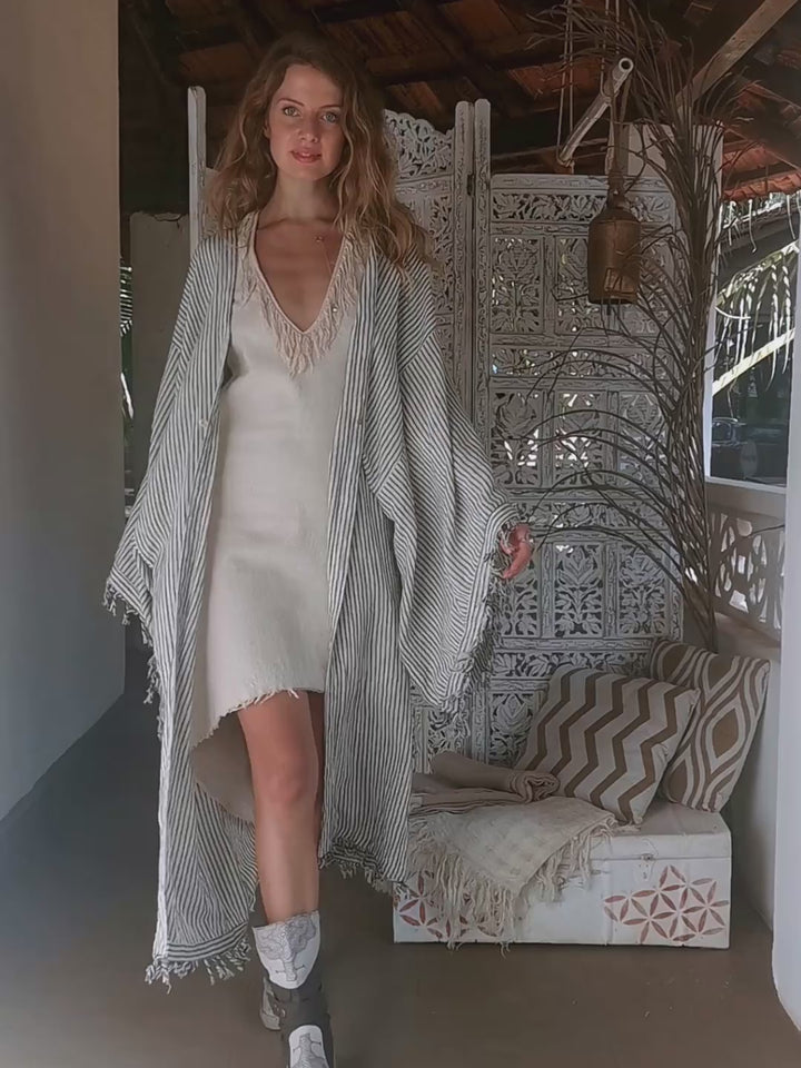 Wide Sleeve Kimono / Striped