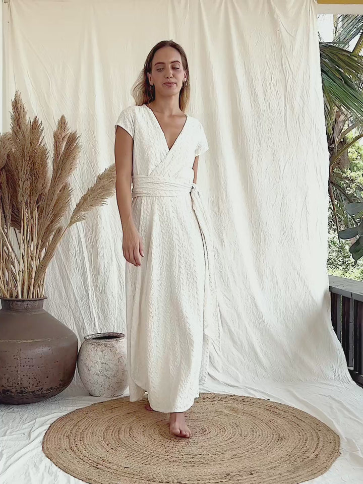 Organic Wrap Dress / Off White