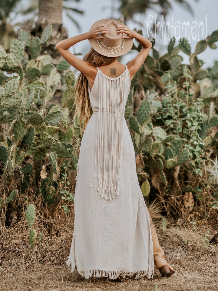 Rope Collar Dress / Off White - ChintamaniAlchemi