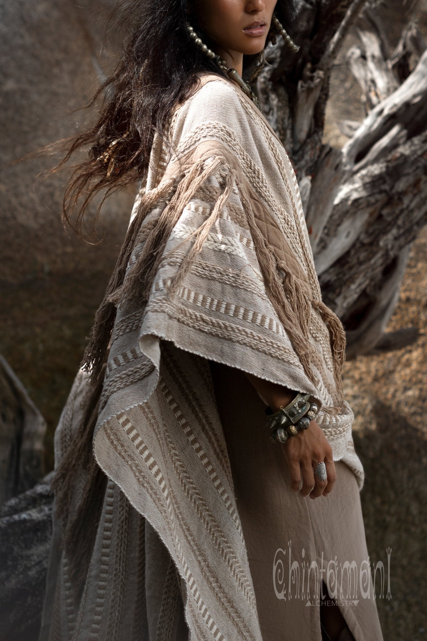 チュニック ALEXIA STAM Shell Button Tassel Poncho ALEXIA STAM Shell Button Tassel Poncho 【公式通販】