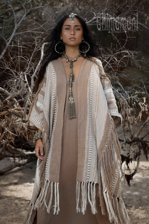 Tassel Poncho Robe / Coffee - ChintamaniAlchemi