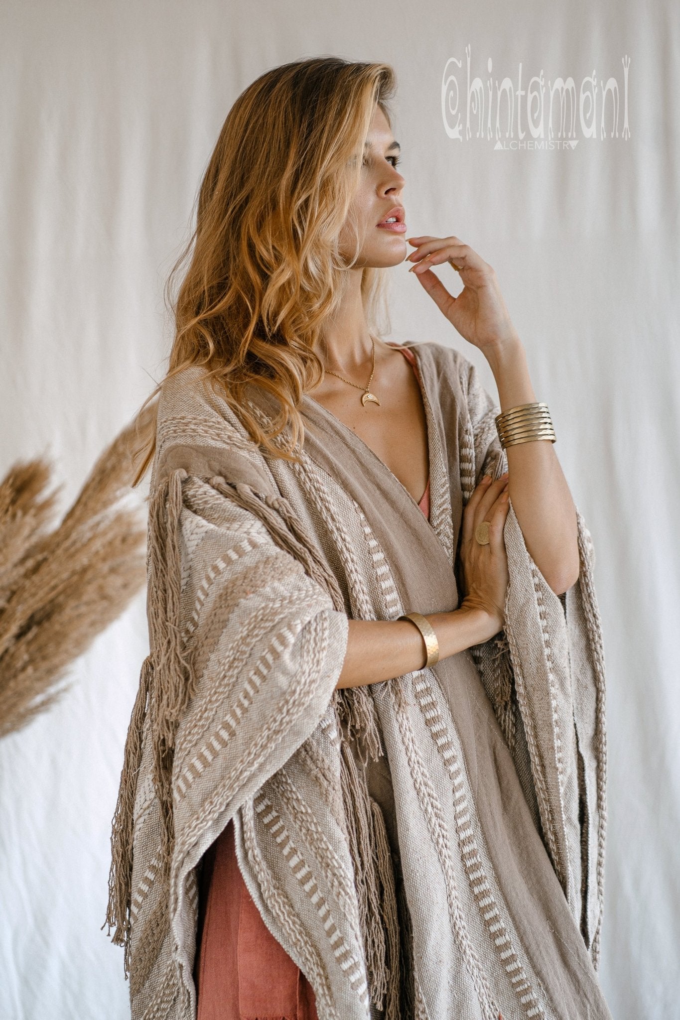 チュニック ALEXIA STAM Shell Button Tassel Poncho ALEXIA STAM Shell Button Tassel Poncho 【公式通販】