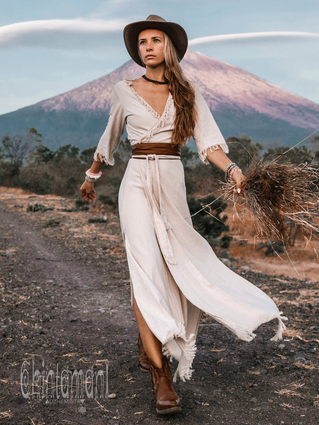 Wrap Boho Dress / Off White Wrap Boho Dress / Off White