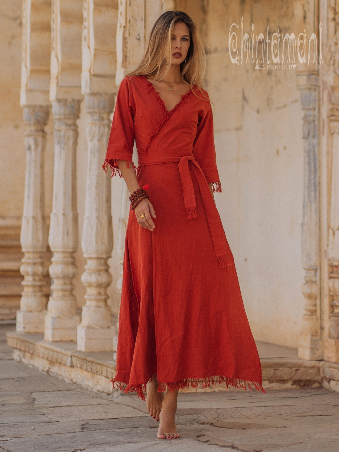 Wrap Dress Boho Maroon Dress Wrap Boho Dress Red Ochre ChintamaniAlchemi XL Wrap Dress Boho Maroon Dress Wrap Boho Dress Red Ochre ChintamaniAlchemi XL